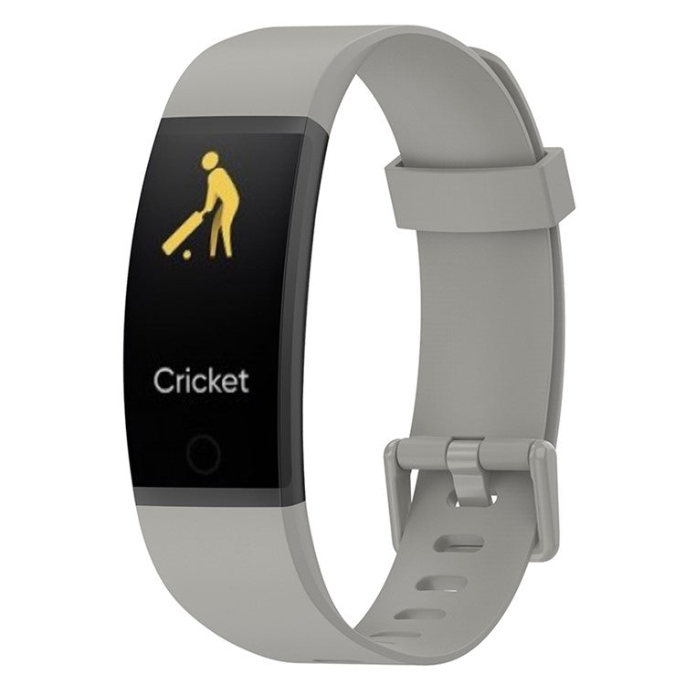 For Realme Band Sport Silicone Watch Strap 18mm Replacement Band Bracelet with Colorful Buckle - Grey