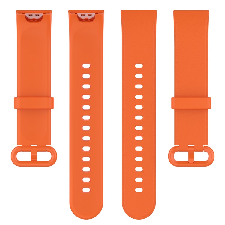 For Xiaomi Redmi Watch Soft Silicone Watch Band Litchi Texture Replacement Wristband Strap Accessories - Orange