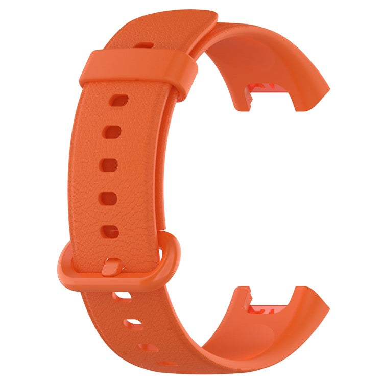 For Xiaomi Redmi Watch Soft Silicone Watch Band Litchi Texture Replacement Wristband Strap Accessories - Orange