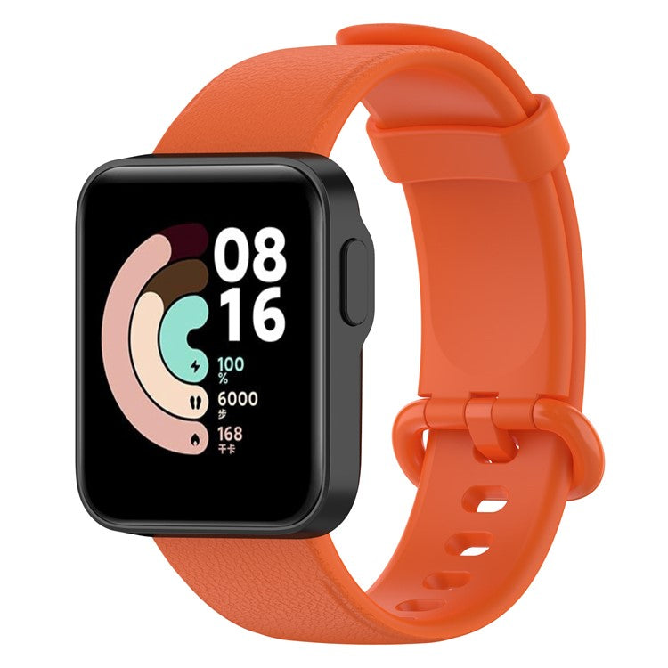 For Xiaomi Redmi Watch Soft Silicone Watch Band Litchi Texture Replacement Wristband Strap Accessories - Orange