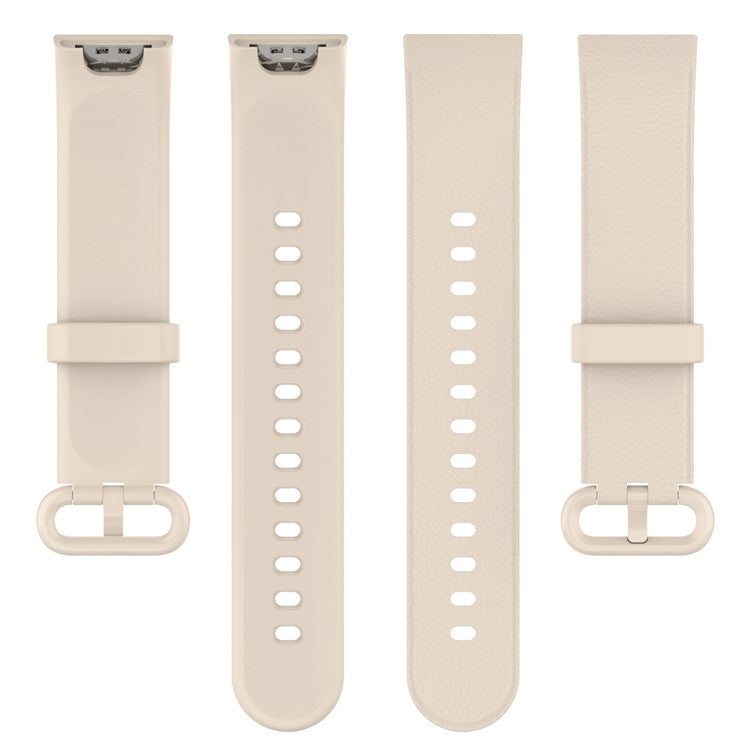 For Xiaomi Redmi Watch Soft Silicone Watch Band Litchi Texture Replacement Wristband Strap Accessories - Ivory White