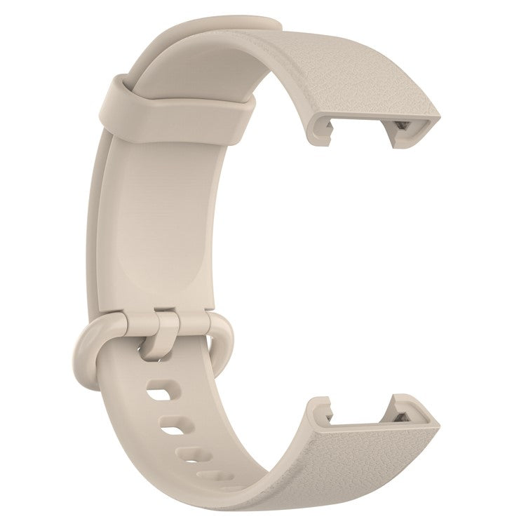 For Xiaomi Redmi Watch Soft Silicone Watch Band Litchi Texture Replacement Wristband Strap Accessories - Ivory White