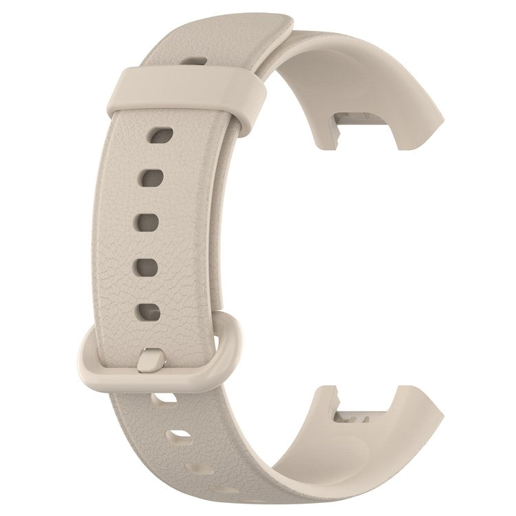 For Xiaomi Redmi Watch Soft Silicone Watch Band Litchi Texture Replacement Wristband Strap Accessories - Ivory White