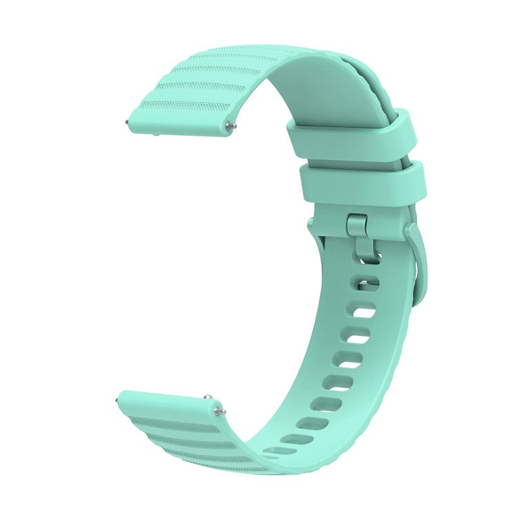 For Samsung Galaxy Watch3 45mm R840 / Galaxy Watch 46mm / Garmin Forerunner 255 Silicone Watch Bands 22mm Wave Grain Dots Replacement Watch Straps - Teal Green