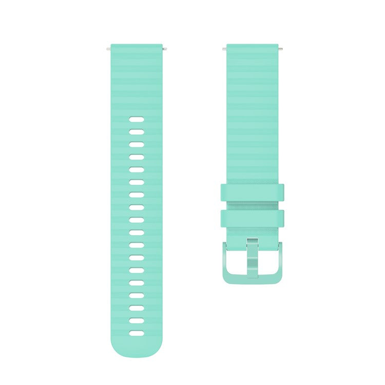 For Samsung Galaxy Watch3 45mm R840 / Galaxy Watch 46mm / Garmin Forerunner 255 Silicone Watch Bands 22mm Wave Grain Dots Replacement Watch Straps - Teal Green