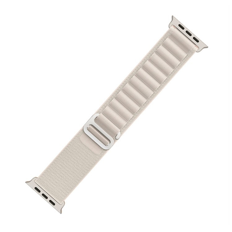 For Apple Watch Series 10 46mm / Ultra 2 Ultra 49mm / Series 9 8 7 45mm / 6 5 4 SE (2023) SE (2022) SE 44mm / 3 2 1 42mm Plastic Buckle Replacement Nylon Watch Strap - White