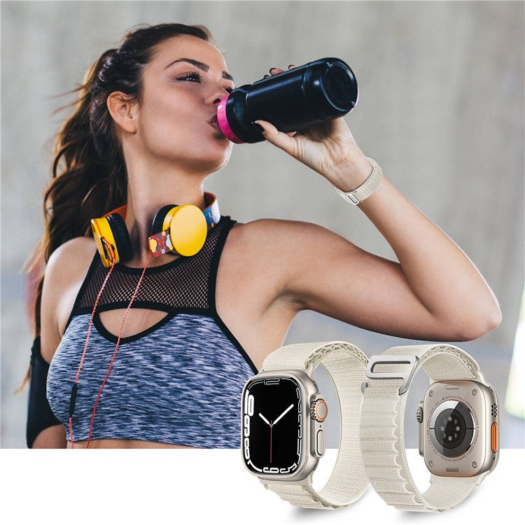 For Apple Watch Series 10 46mm / Ultra 2 Ultra 49mm /  Series 9 8 7 45mm / 6 5 4 SE (2023) SE (2022) SE 44mm / 3 2 1 42mm Plastic Buckle Replacement Nylon Watch Strap - Colorful