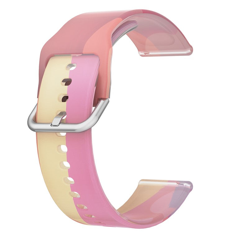 For Samsung Galaxy Watch6 40mm 44mm / Watch6 Classic 43mm 47mm / Watch 5 40mm 44mm / 5 Pro 45mm / Watch4 40mm 44mm Rainbow Color Watch Bands 20mm Silicone Silicone Wristbands Replacement Strap - Moonbeam