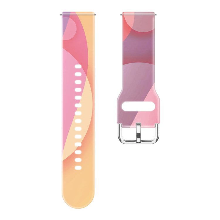 For Samsung Galaxy Watch6 40mm 44mm / Watch6 Classic 43mm 47mm / Watch 5 40mm 44mm / 5 Pro 45mm / Watch4 40mm 44mm Rainbow Color Watch Bands 20mm Silicone Silicone Wristbands Replacement Strap - Moonbeam