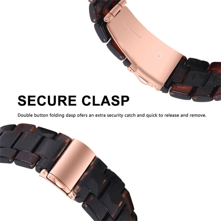 For Apple Watch Series 6 / 5 / 4 / SE / SE (2022) 44mm Replacement Watch Band 3 Beads Resin Wrist Strap with Transparent Watch Case - Dark Coffee