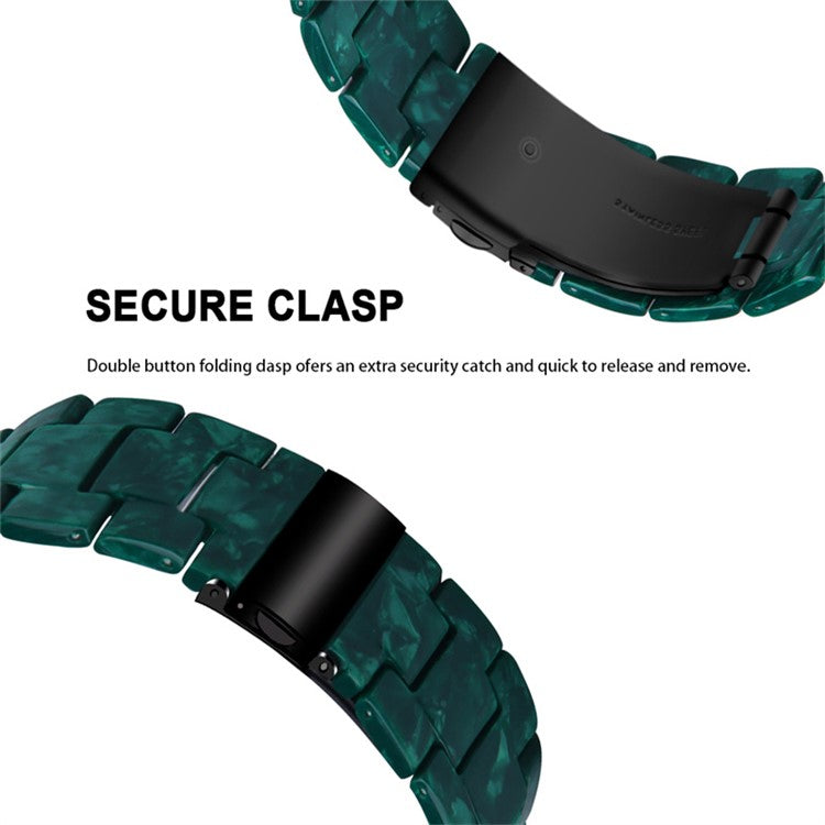 For Apple Watch Series 6 / 5 / 4 / SE / SE (2022) 40mm Watch Band 3 Beads Resin Replacement Wrist Strap with Transparent Watch Case - Blackish Green