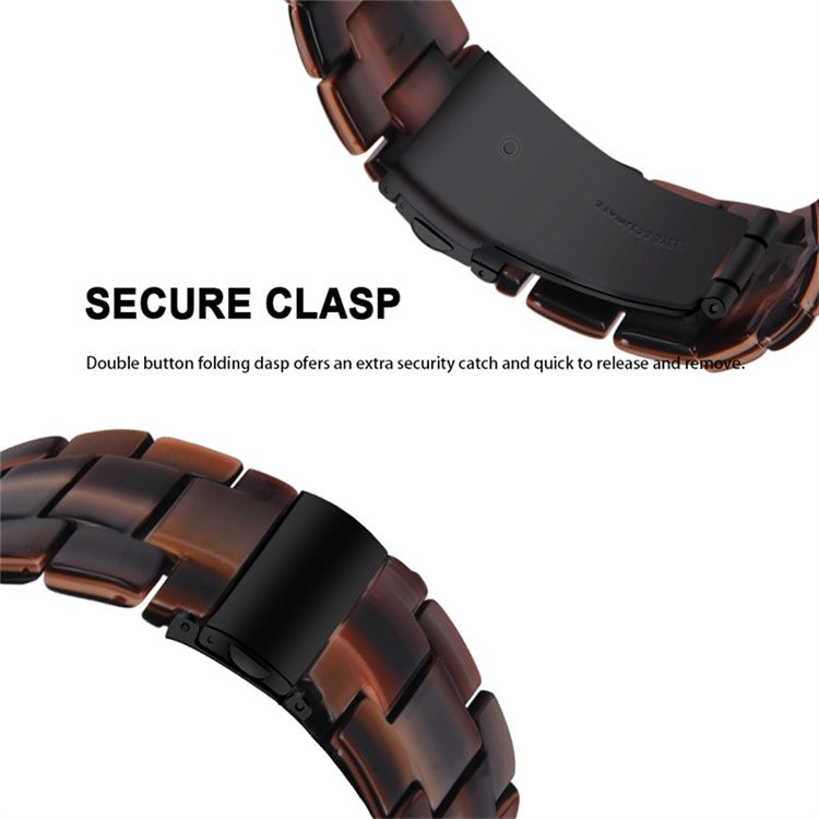 For Apple Watch Series 6 / 5 / 4 / SE / SE (2022) 40mm Watch Band 3 Beads Resin Replacement Wrist Strap with Transparent Watch Case - Chocolate Color