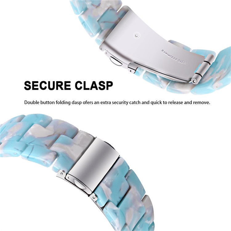 For Apple Watch Series 6 / 5 / 4 / SE / SE (2022) 40mm Watch Band 3 Beads Resin Replacement Wrist Strap with Transparent Watch Case - Sky Blue