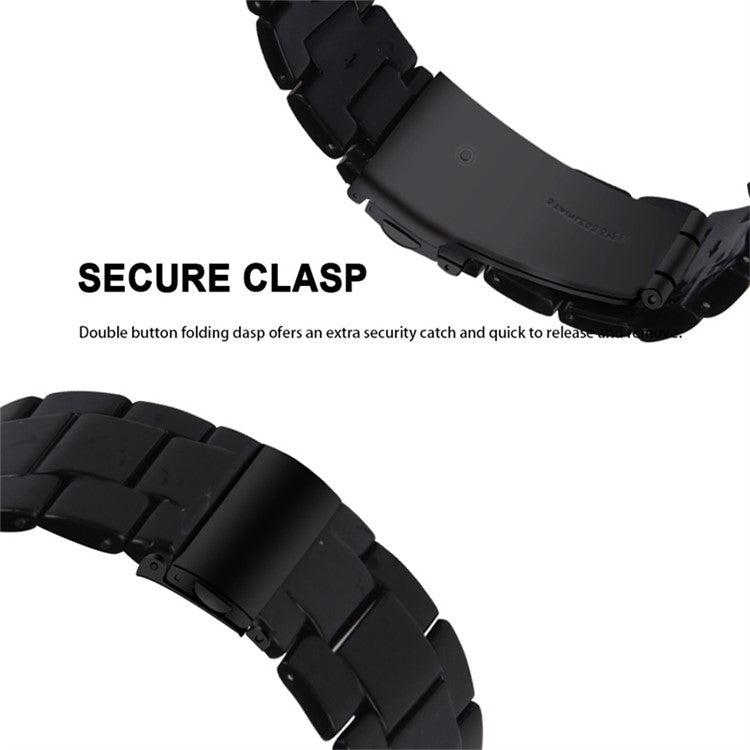 For Apple Watch Series 6 / 5 / 4 / SE / SE (2022) 40mm 3 Beads Resin Watch Band Strap Replacement with Transparent Watch Case - Black