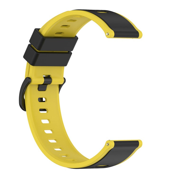 For Samsung Galaxy Watch3 45mm R840 / Galaxy Watch 46mm / Garmin Vivoactive 4 Silicone Watch Band 22mm Dual Color Adjustable Wrist Strap - Black / Red