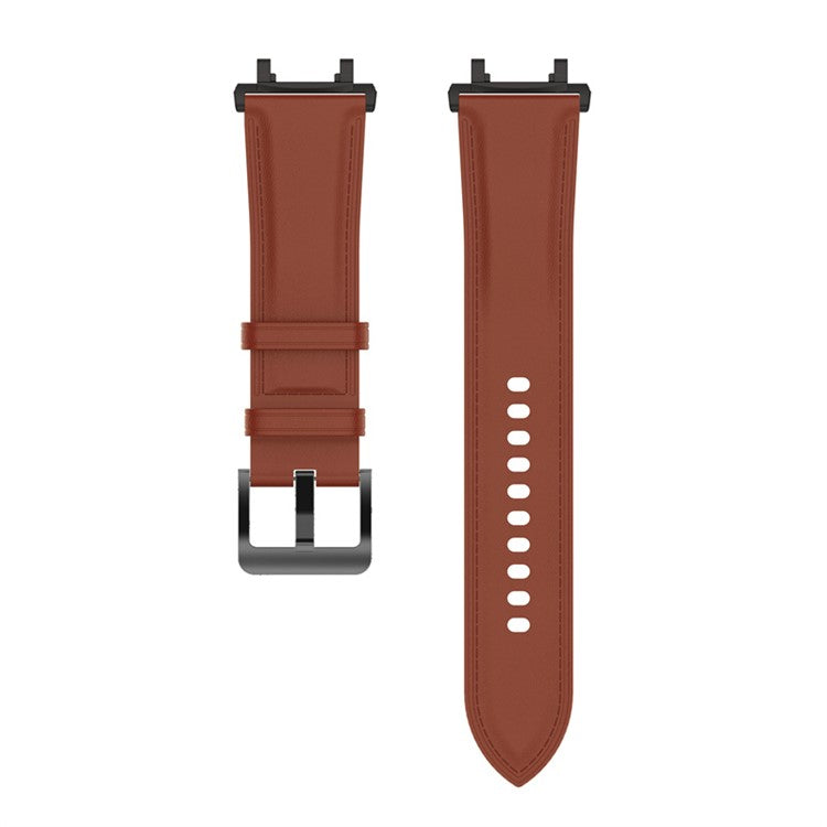 For Huami Amazfit T-Rex 2 Genuine Leather Replacement Watch Strap Adjustable Wrist Band with Tool - Dark Brown