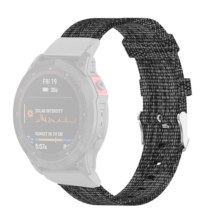 For Garmin Fenix 7S / 6S / 5S / Instinct 2S Breathable Canvas Watch Strap Smart Watch Band with Tool - Grey
