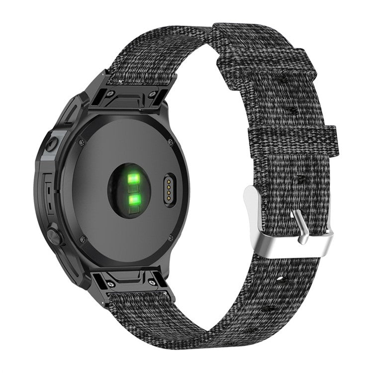 For Garmin Fenix 7S / 6S / 5S / Instinct 2S Breathable Canvas Watch Strap Smart Watch Band with Tool - Grey