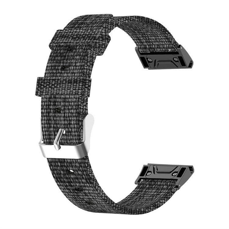 For Garmin Fenix 7S / 6S / 5S / Instinct 2S Breathable Canvas Watch Strap Smart Watch Band with Tool - Grey
