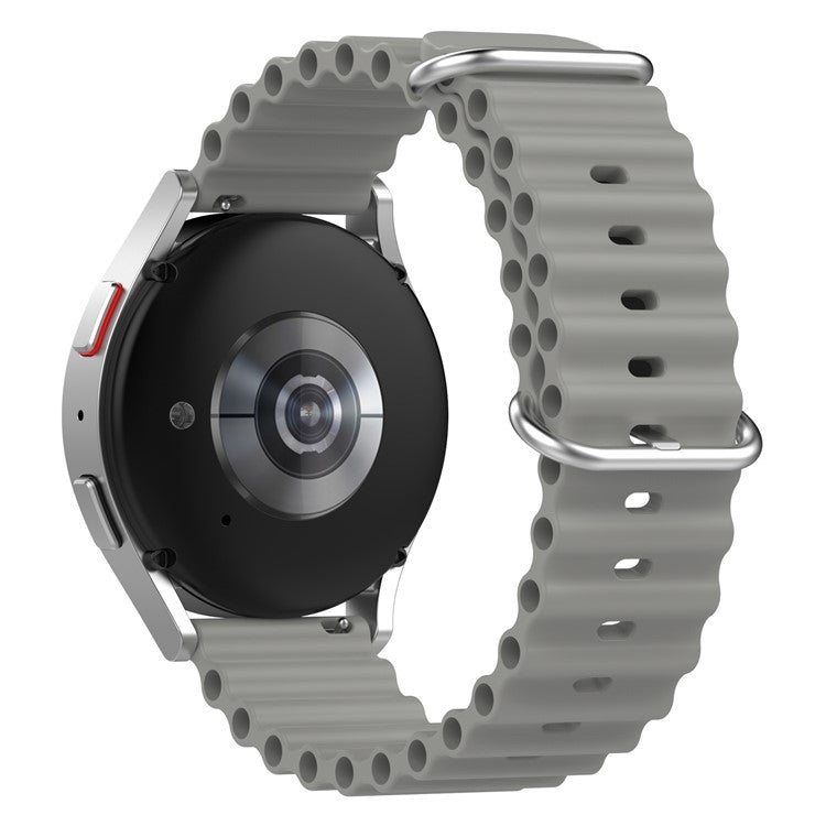 For Xiaomi Watch S1 Active / S1 Pro / Watch Color / Samsung Galaxy Watch 3 45mm Silicone Ocean Strap 22mm Sport Watch Band with Adjustable Buckle Loop - Grey