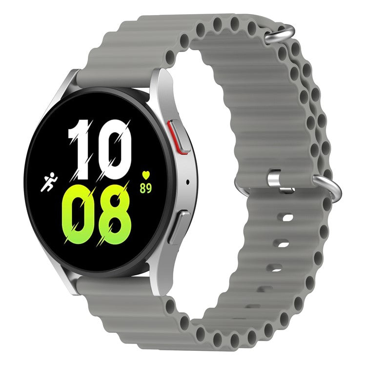 For Xiaomi Watch S1 Active / S1 Pro / Watch Color / Samsung Galaxy Watch 3 45mm Silicone Ocean Strap 22mm Sport Watch Band with Adjustable Buckle Loop - Grey