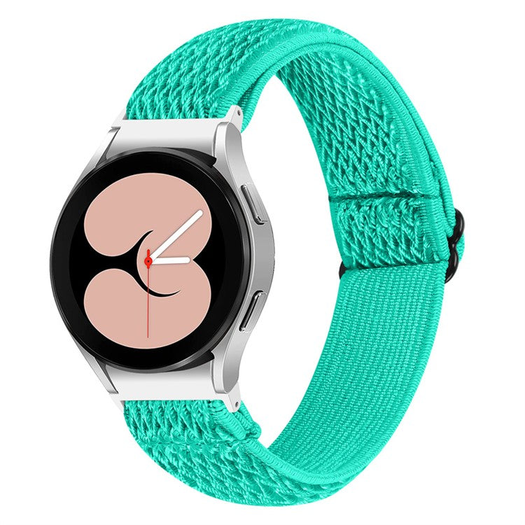 For Samsung Galaxy Watch6 40mm 44mm / Watch6 Classic 43mm 47mm / Watch 5 40mm 44mm / 5 Pro 45mm / Watch4 40mm 44mm Braided Nylon Smart Watch Strap Replacement Stretchy Wrist Band - Mint Green