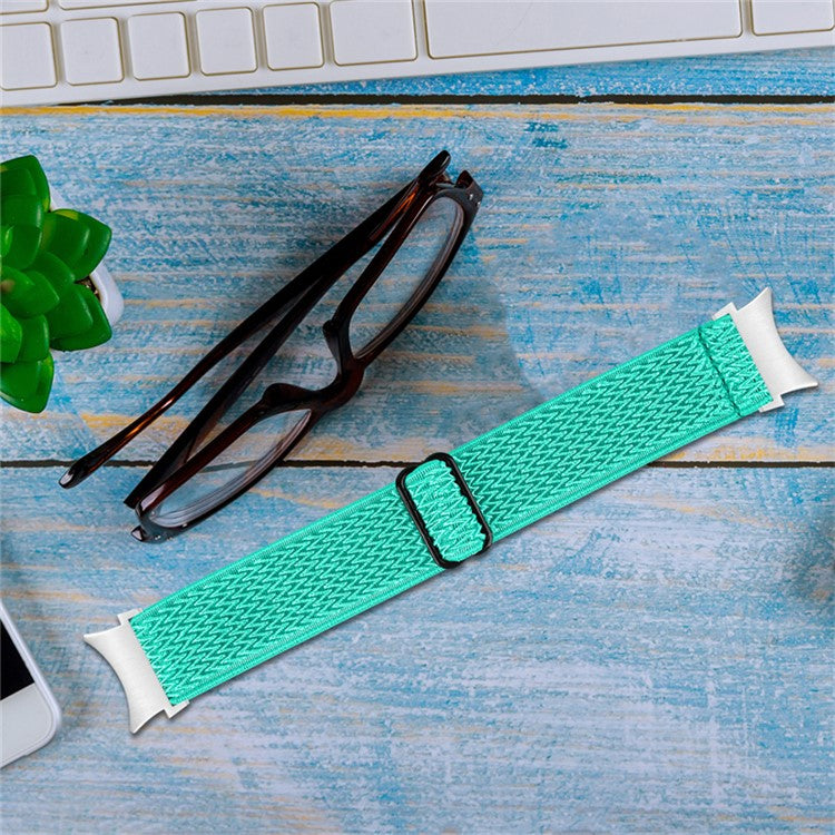 For Samsung Galaxy Watch6 40mm 44mm / Watch6 Classic 43mm 47mm / Watch 5 40mm 44mm / 5 Pro 45mm / Watch4 40mm 44mm Braided Nylon Smart Watch Strap Replacement Stretchy Wrist Band - Mint Green
