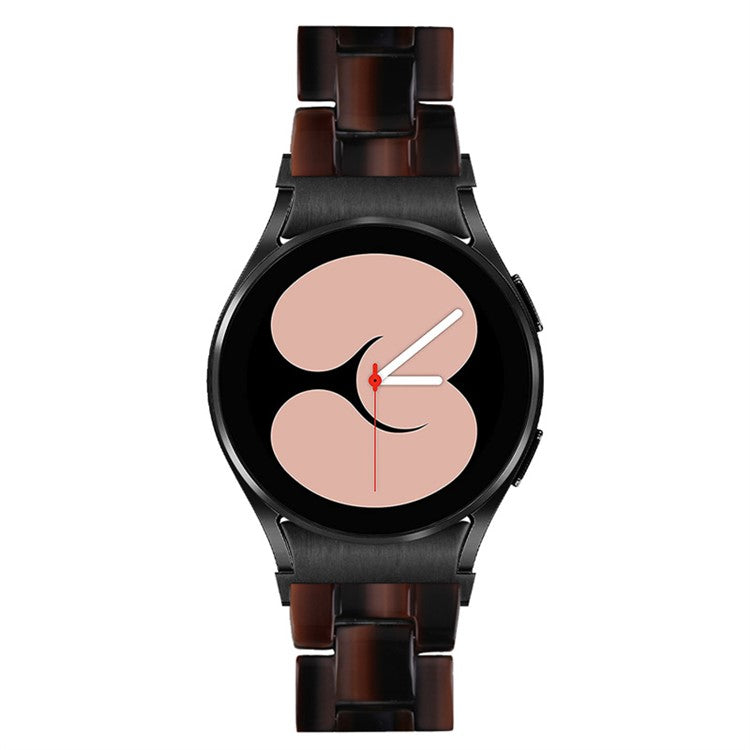 For Samsung Galaxy Watch 5 40mm / 44mm / Watch 5 Pro 45mm Resin Strap Replacement Wristband with Stainless Steel Buckle - Chocolate