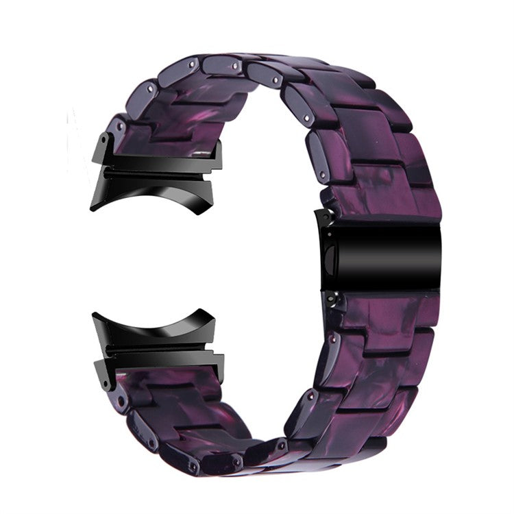 For Samsung Galaxy Watch 5 40mm / 44mm / Watch 5 Pro 45mm Resin Strap Replacement Wristband with Stainless Steel Buckle - Dark Purple
