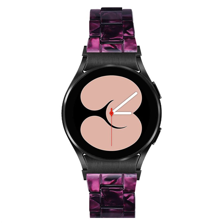 For Samsung Galaxy Watch 5 40mm / 44mm / Watch 5 Pro 45mm Resin Strap Replacement Wristband with Stainless Steel Buckle - Dark Purple