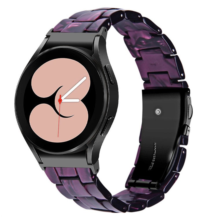 For Samsung Galaxy Watch 5 40mm / 44mm / Watch 5 Pro 45mm Resin Strap Replacement Wristband with Stainless Steel Buckle - Dark Purple