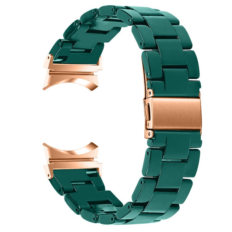 For Samsung Galaxy Watch 5 40mm / 44mm / Watch 5 Pro 45mm Resin Strap Replacement Wristband with Stainless Steel Buckle - Dark Green