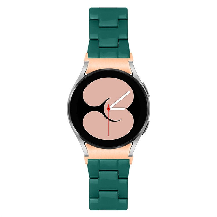 For Samsung Galaxy Watch 5 40mm / 44mm / Watch 5 Pro 45mm Resin Strap Replacement Wristband with Stainless Steel Buckle - Dark Green