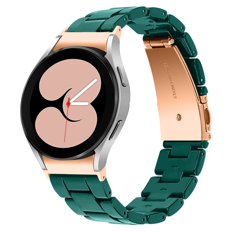 For Samsung Galaxy Watch 5 40mm / 44mm / Watch 5 Pro 45mm Resin Strap Replacement Wristband with Stainless Steel Buckle - Dark Green