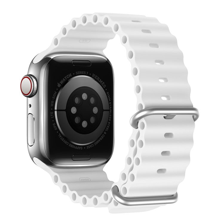 DUX DUCIS Rubber Strap for Apple Watch Series 10 46mm / Ultra 2 / Ultra 49mm / 9 8 7 45mm / SE (2023) SE (2022) SE 6 5 4 44mm / 3 2 1 42mm Band - White
