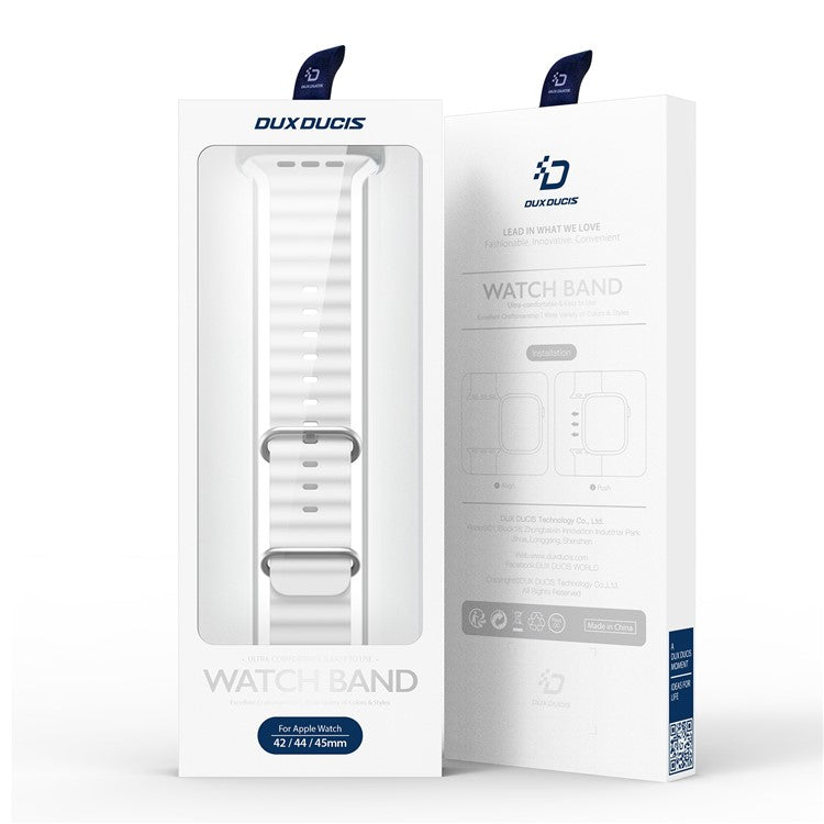 DUX DUCIS Rubber Strap for Apple Watch Series 10 46mm / Ultra 2 / Ultra 49mm / 9 8 7 45mm / SE (2023) SE (2022) SE 6 5 4 44mm / 3 2 1 42mm Band - White