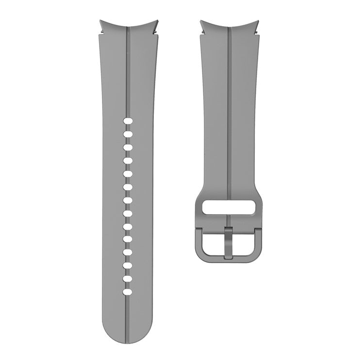 For Samsung Galaxy Watch6 40mm 44mm / Watch6 Classic 43mm 47mm / Watch 5 40mm 44mm / 5 Pro 45mm / Watch4 40mm 44mm Silicone Watch Band Replacement Wrist Strap with Buckle - Grey