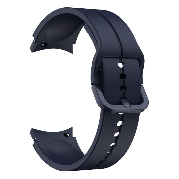 For Samsung Galaxy Watch6 40mm 44mm / Watch6 Classic 43mm 47mm / Watch 5 40mm 44mm / 5 Pro 45mm / Watch4 40mm 44mm Silicone Watch Band Replacement Wrist Strap with Buckle - Midnight Blue