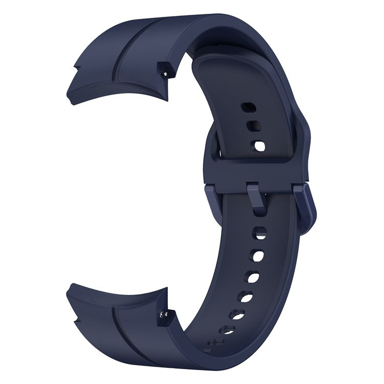 For Samsung Galaxy Watch6 40mm 44mm / Watch6 Classic 43mm 47mm / Watch 5 40mm 44mm / 5 Pro 45mm / Watch4 40mm 44mm Silicone Watch Band Replacement Wrist Strap with Buckle - Midnight Blue