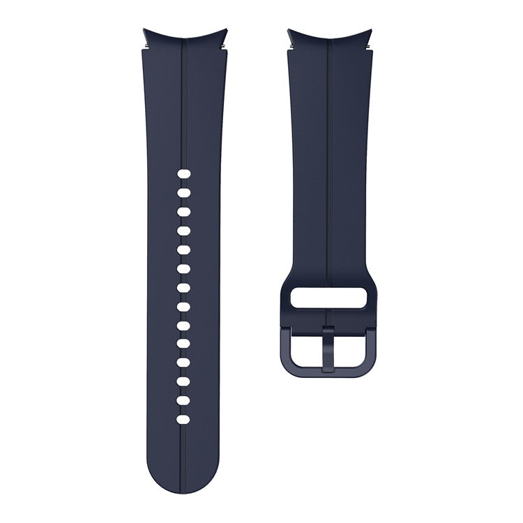 For Samsung Galaxy Watch6 40mm 44mm / Watch6 Classic 43mm 47mm / Watch 5 40mm 44mm / 5 Pro 45mm / Watch4 40mm 44mm Silicone Watch Band Replacement Wrist Strap with Buckle - Midnight Blue