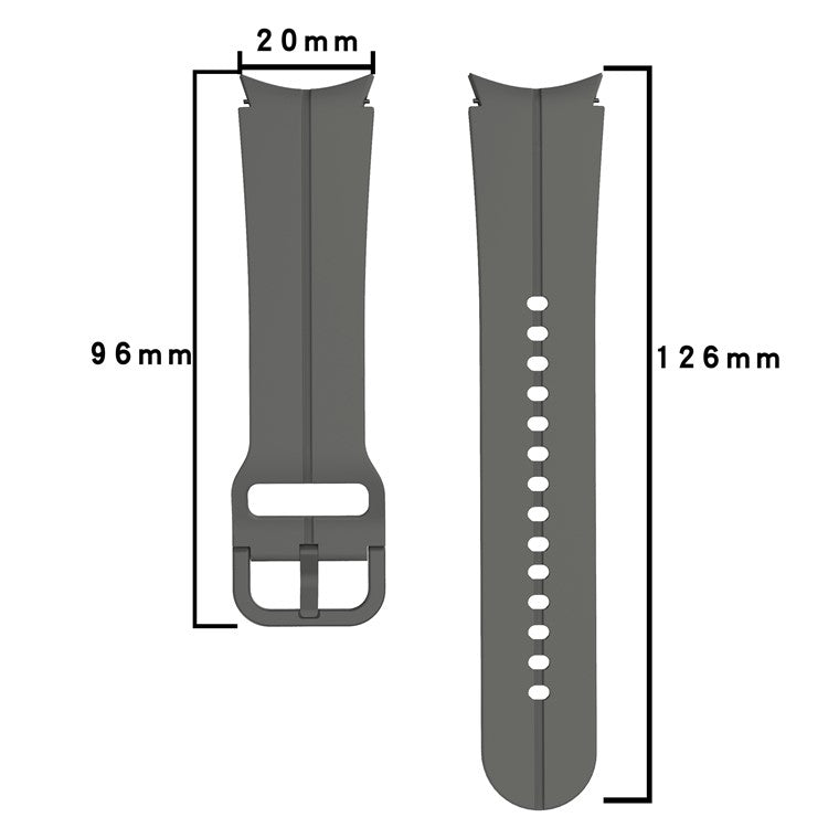 For Samsung Galaxy Watch6 40mm 44mm / Watch6 Classic 43mm 47mm / Watch 5 40mm 44mm / 5 Pro 45mm / Watch4 40mm 44mm Silicone Watch Band Replacement Wrist Strap with Buckle - Midnight Blue