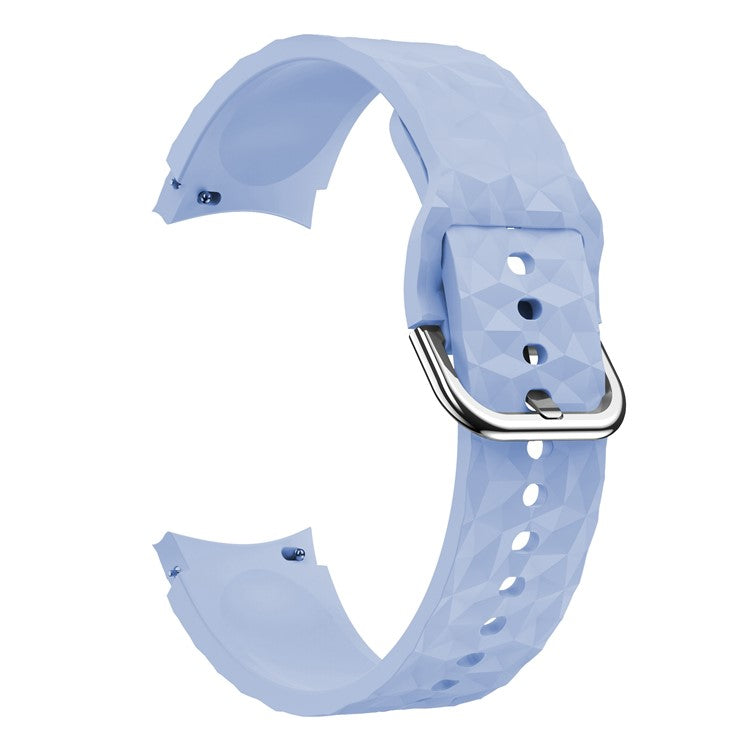 For Samsung Galaxy Watch6 40mm 44mm / Watch6 Classic 43mm 47mm / Watch 5 40mm 44mm / 5 Pro 45mm / Watch4 40mm 44mm Rhombus Pattern Watch Band Soft Silicone Sport Wristband Strap - Light Purple