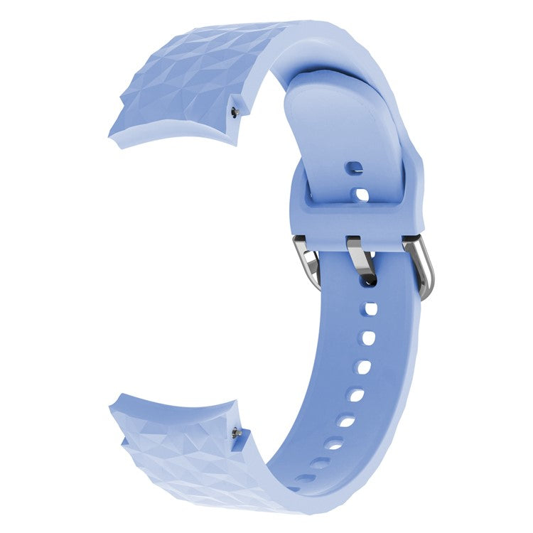 For Samsung Galaxy Watch6 40mm 44mm / Watch6 Classic 43mm 47mm / Watch 5 40mm 44mm / 5 Pro 45mm / Watch4 40mm 44mm Rhombus Pattern Watch Band Soft Silicone Sport Wristband Strap - Light Purple
