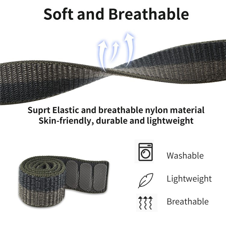 For Garmin Descent G1 / Fenix 7 / 6 Pro / 5 Plus Nylon Watch Band Adjustable Sport Loop Strap Wristband Replacement Bracelet - Camouflage Blue