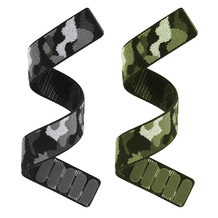 For Garmin Descent G1 / Fenix 7 / 6 Pro / 5 Plus Nylon Watch Band Adjustable Sport Loop Strap Wristband Replacement Bracelet - Camouflage Blue