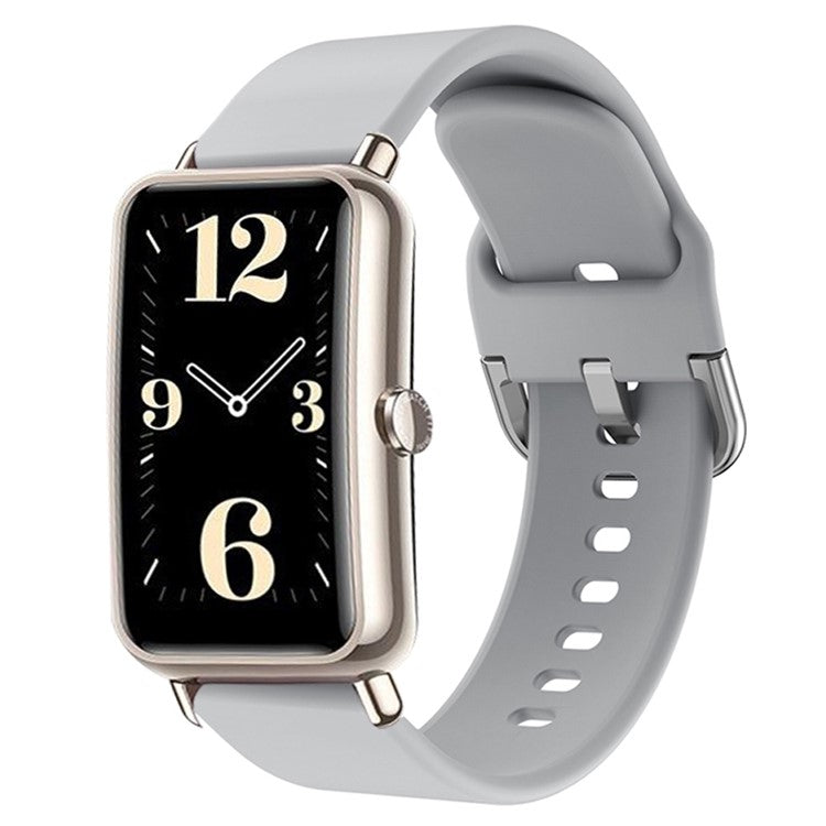 For Huawei Watch Fit mini / Talkband B3 / Talkband B6 Soft Silicone Watch Band 16mm Quick Release Strap Replacement with Colorful Buckle - Grey