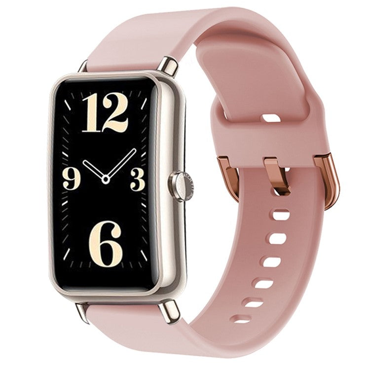 For Huawei Watch Fit mini / Talkband B3 / Talkband B6 Soft Silicone Watch Band 16mm Quick Release Strap Replacement with Colorful Buckle - Pink