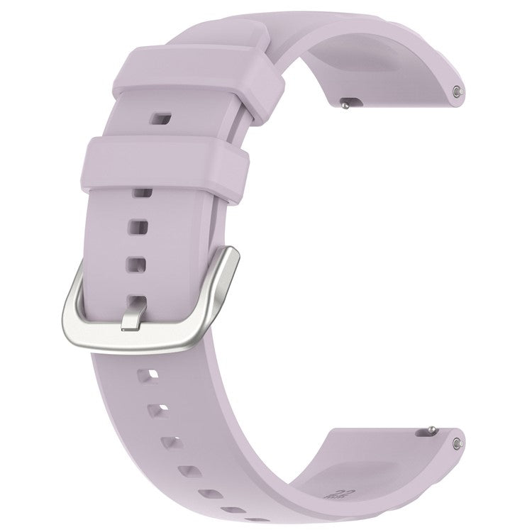 For Samsung Galaxy Watch3 45mm / TicWatch Pro 3 Lite / Mibro Watch X1 Silicone Watch Band 22mm Quick Release Wristband Replacement Strap - Light Purple