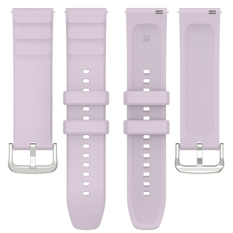 For Samsung Galaxy Watch3 45mm / TicWatch Pro 3 Lite / Mibro Watch X1 Silicone Watch Band 22mm Quick Release Wristband Replacement Strap - Light Purple