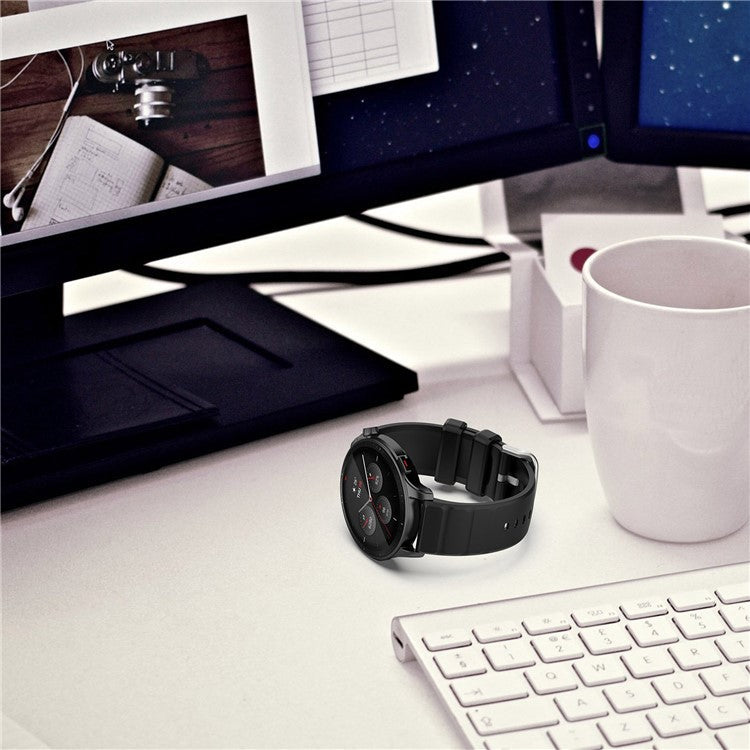 For Samsung Galaxy Watch3 45mm / TicWatch Pro 3 Lite / Mibro Watch X1 Silicone Watch Band 22mm Quick Release Wristband Replacement Strap - Light Purple